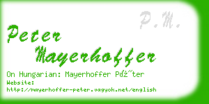 peter mayerhoffer business card